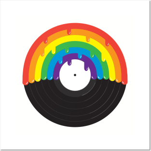 LGBTQIA rainbow record design Posters and Art